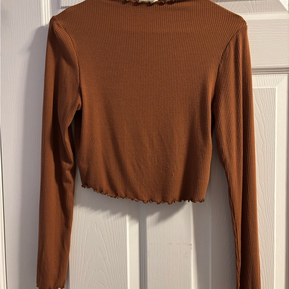 Bozzolo Rust Ribbed Crop Top